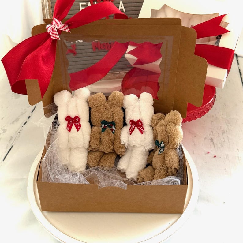 Baby gift set with washcloth bears